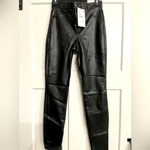 Zara leather hi rise pants